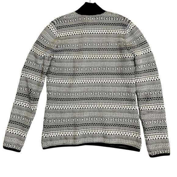 Title Nine Black and White Long Sleeve Quarter Zip Wool Blend Pullover Top Large - Picture 4 of 12